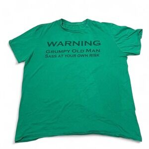 green "Warning: Grumpy Old Man" tee